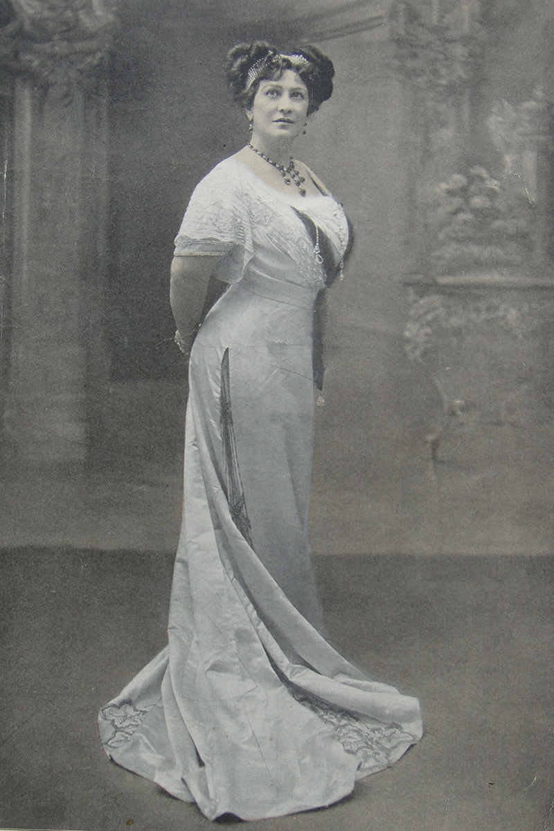 Lillian in a Parisian gown.